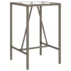  szürke polyrattan kültéri bárasztal 70 x 70 x 110 cm