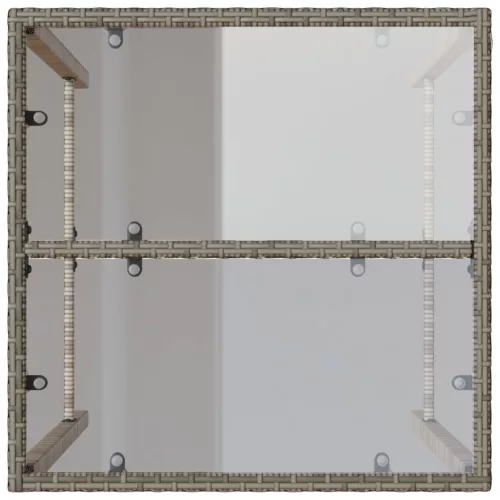  szürke polyrattan kültéri bárasztal 70 x 70 x 110 cm