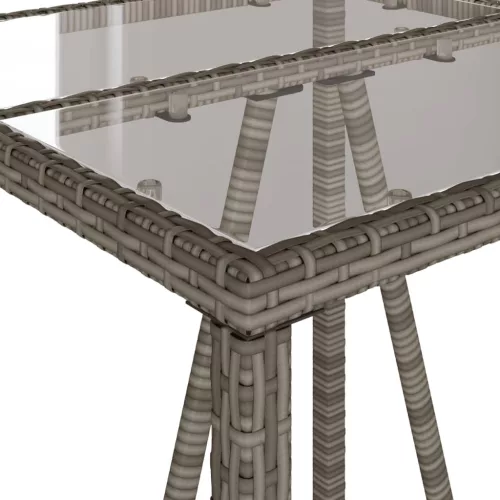  szürke polyrattan kültéri bárasztal 70 x 70 x 110 cm
