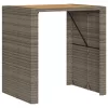  szürke polyrattan kerti bárasztal akácfa lappal 105x80x110 cm