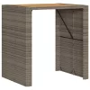  szürke polyrattan kerti bárasztal akácfa lappal 105x80x110 cm