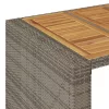  szürke polyrattan kerti bárasztal akácfa lappal 105x80x110 cm