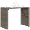  szürke polyrattan kerti bárasztal akácfa lappal 145x80x110 cm