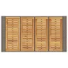  szürke polyrattan kerti bárasztal akácfa lappal 145x80x110 cm