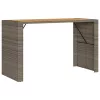  szürke polyrattan kerti bárasztal akácfa lappal 185x80x110 cm