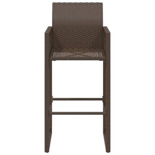  2 db barna polyrattan kerti bárszék