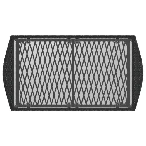  4 részes fekete polyrattan kerti ülőgarnitúra párnákkal