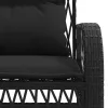  4 részes fekete polyrattan kerti ülőgarnitúra párnákkal
