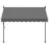  antracit szövet és acél feltekerhető napellenző 250 x 150 cm
