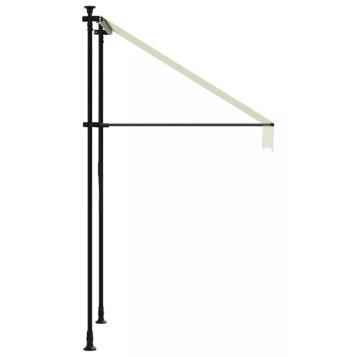  krémszínű szövet és acél feltekerhető napellenző 100 x 150 cm