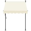  krémszínű szövet és acél feltekerhető napellenző 150 x 150 cm