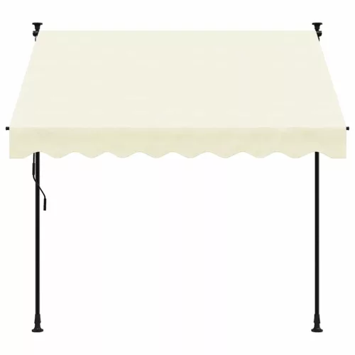  krémszínű szövet és acél feltekerhető napellenző 200 x 150 cm