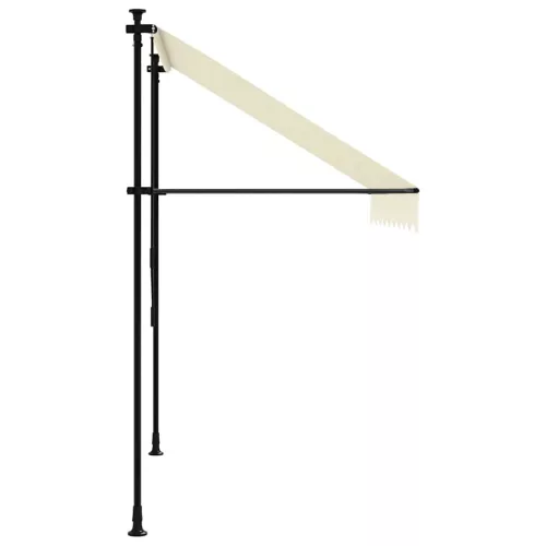  krémszínű szövet és acél feltekerhető napellenző 200 x 150 cm