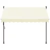  krémszínű szövet és acél feltekerhető napellenző 250 x 150 cm