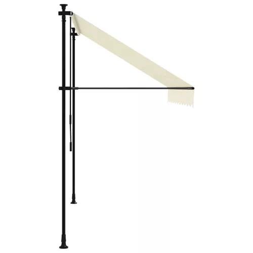 krémszínű szövet és acél feltekerhető napellenző 250 x 150 cm