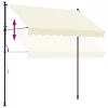  krémszínű szövet és acél feltekerhető napellenző 250 x 150 cm