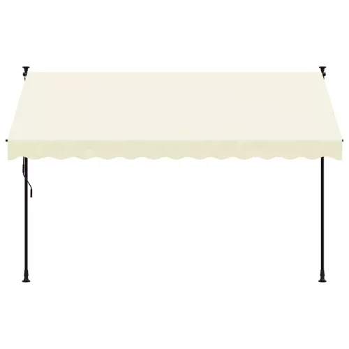  krémszínű szövet és acél feltekerhető napellenző 300 x 150 cm