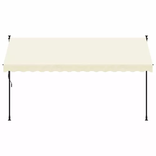  krémszínű szövet és acél feltekerhető napellenző 350 x 150 cm