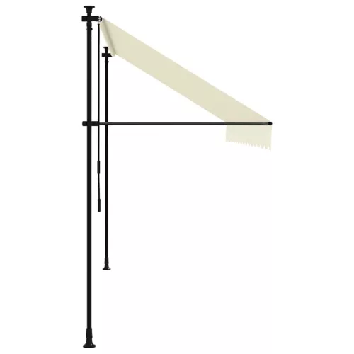  krémszínű szövet és acél feltekerhető napellenző 350 x 150 cm