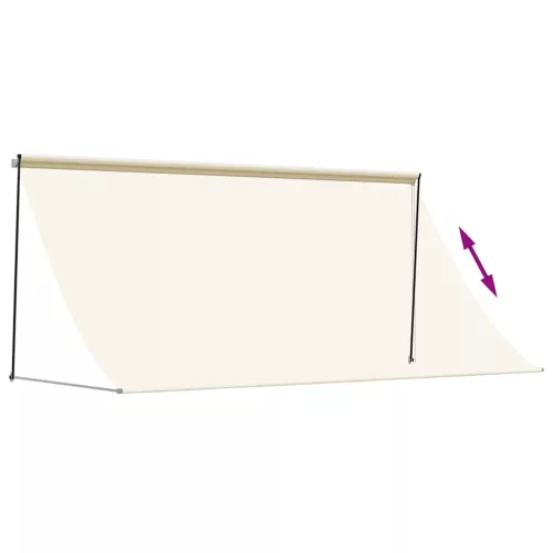  krémszínű szövet és acél feltekerhető napellenző 300 x 150 cm