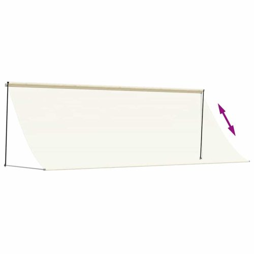  krémszínű szövet és acél feltekerhető napellenző 350 x 150 cm