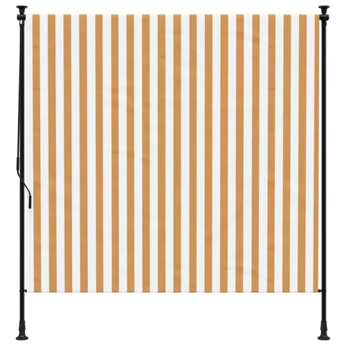  narancssárga és fehér szövet és acél kültéri roló 150 x 270 cm