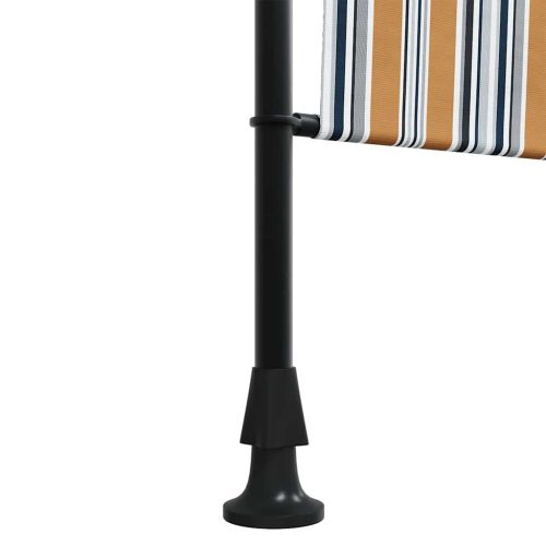  sárga és fehér szövet és acél kültéri roló 200 x 270 cm