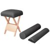 VID Sklopljiva masažna stolica s 2 jastuka u crnoj boji