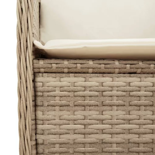  bézs polyrattan kerti sarokkanapé párnával