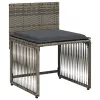  7 részes szürke polyrattan kerti étkezőgarnitúra párnával