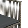  7 részes szürke polyrattan kerti étkezőgarnitúra párnával