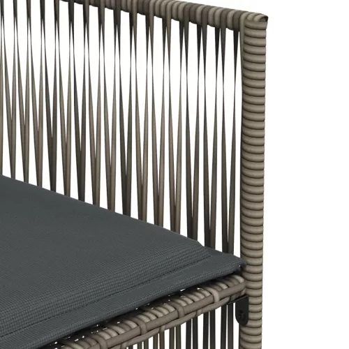 7 részes szürke polyrattan kerti étkezőgarnitúra párnával