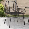  2 db fekete polyrattan kerti szék