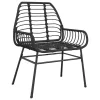  2 db fekete polyrattan kerti szék