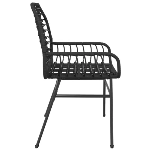  2 db fekete polyrattan kerti szék