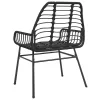  2 db fekete polyrattan kerti szék