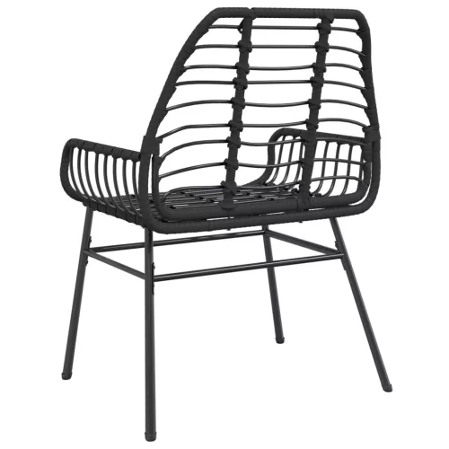  2 db fekete polyrattan kerti szék