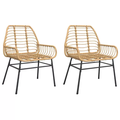  2 db barna polyrattan kerti szék