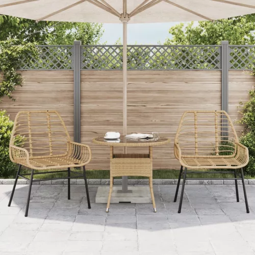  2 db barna polyrattan kerti szék