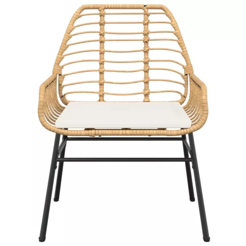  2 db barna polyrattan kerti szék párnákkal