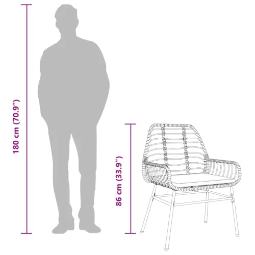  2 db barna polyrattan kerti szék párnákkal