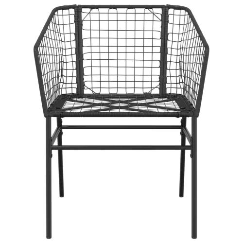  2 db fekete polyrattan kerti szék