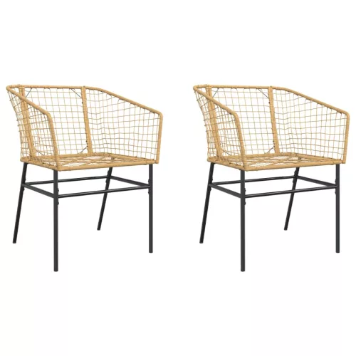  2 db barna polyrattan kerti szék