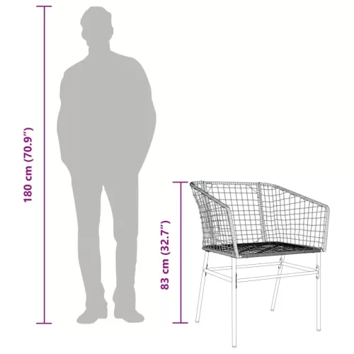  2 db barna polyrattan kerti szék