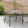  2 db barna polyrattan kerti szék párnákkal