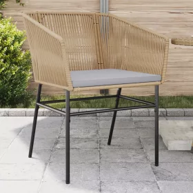  2 db barna polyrattan kerti szék párnákkal
