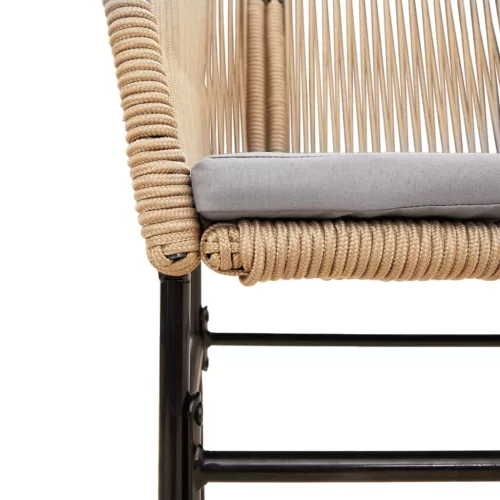  2 db barna polyrattan kerti szék párnákkal