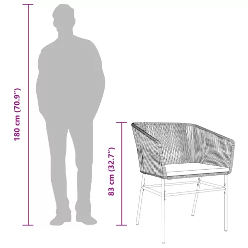  2 db barna polyrattan kerti szék párnákkal