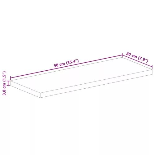  tömör nyers mangófa téglalap alakú asztallap 90x20x3,8 cm