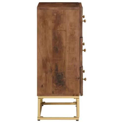  tömör mangófa és vas komód 55 x 30 x 76 cm